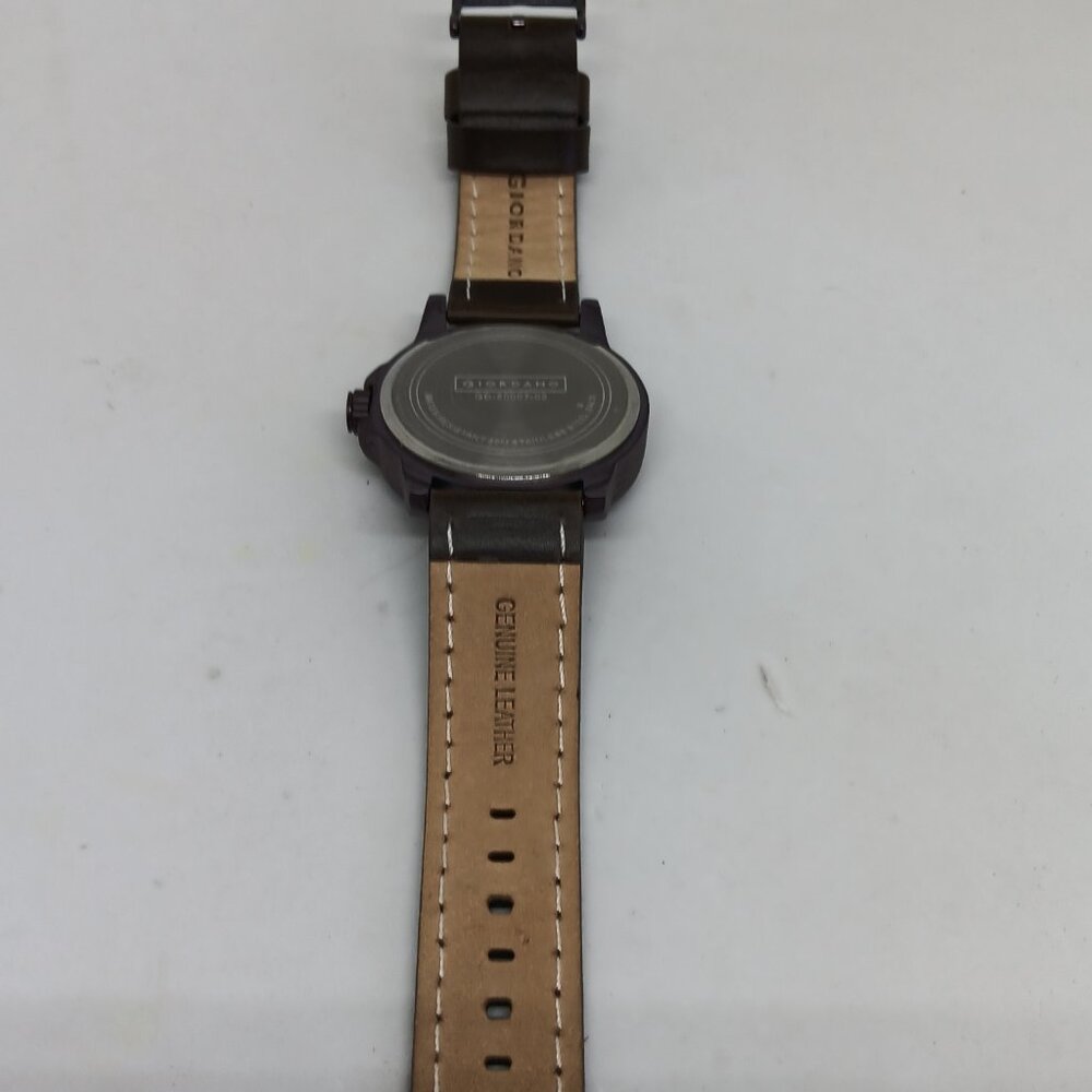 Giordano GD-50007-02 Men's 45mm Brown Multifunction Leather Strap Watch NEW BATT - Picture 10 of 12